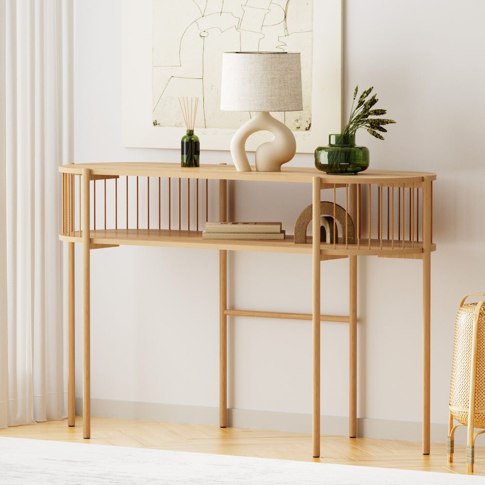 Console Table 124CM Pine - Furniture > Living Room > Side Tables - Rivercity House & Home Co. (ABN 18 642 972 209) - Affordable Modern Furniture Australia