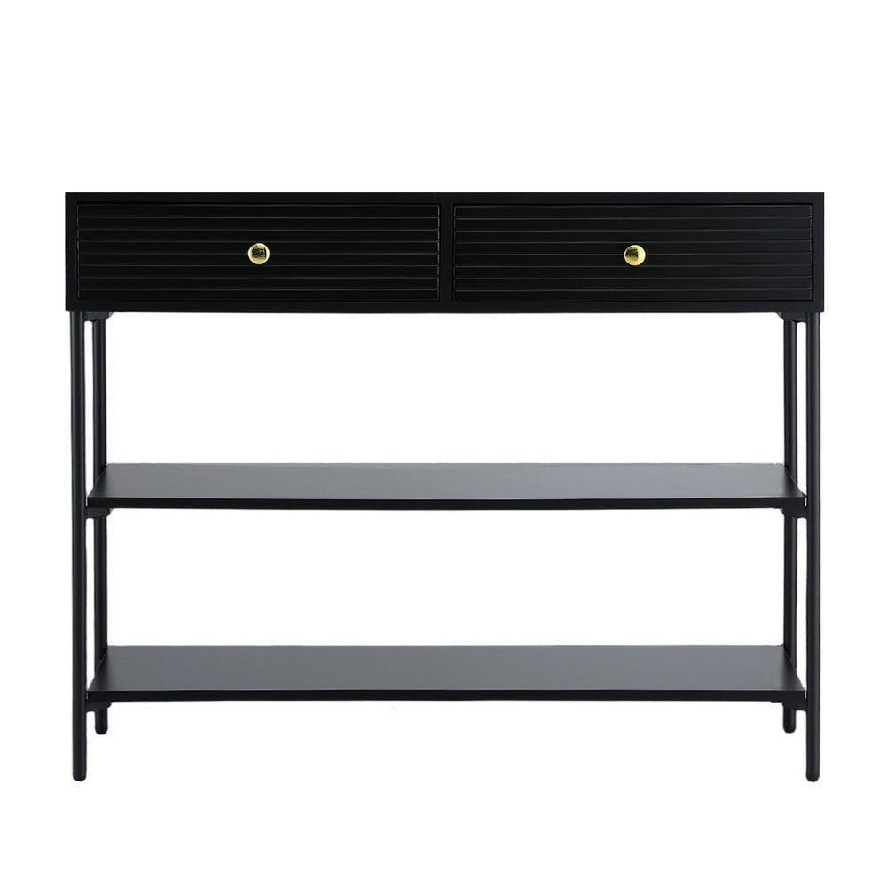 Console Table 3 - Tier Black - Furniture > Living Room > Side Tables - Rivercity House & Home Co. (ABN 18 642 972 209) - Affordable Modern Furniture Australia