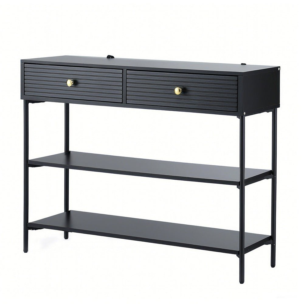 Console Table 3 - Tier Black - Furniture > Living Room > Side Tables - Rivercity House & Home Co. (ABN 18 642 972 209) - Affordable Modern Furniture Australia