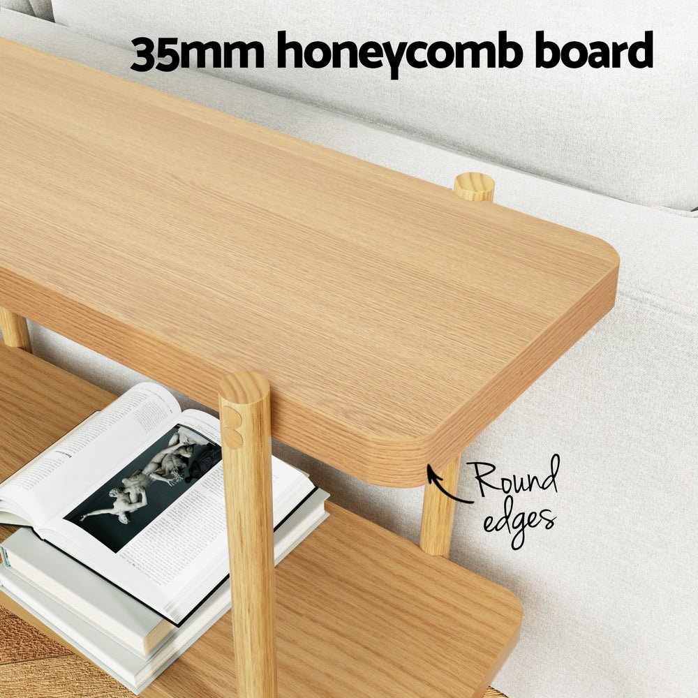 Console Table 92CM 2 - tier Pine Sera - Furniture > Living Room - Rivercity House & Home Co. (ABN 18 642 972 209) - Affordable Modern Furniture Australia