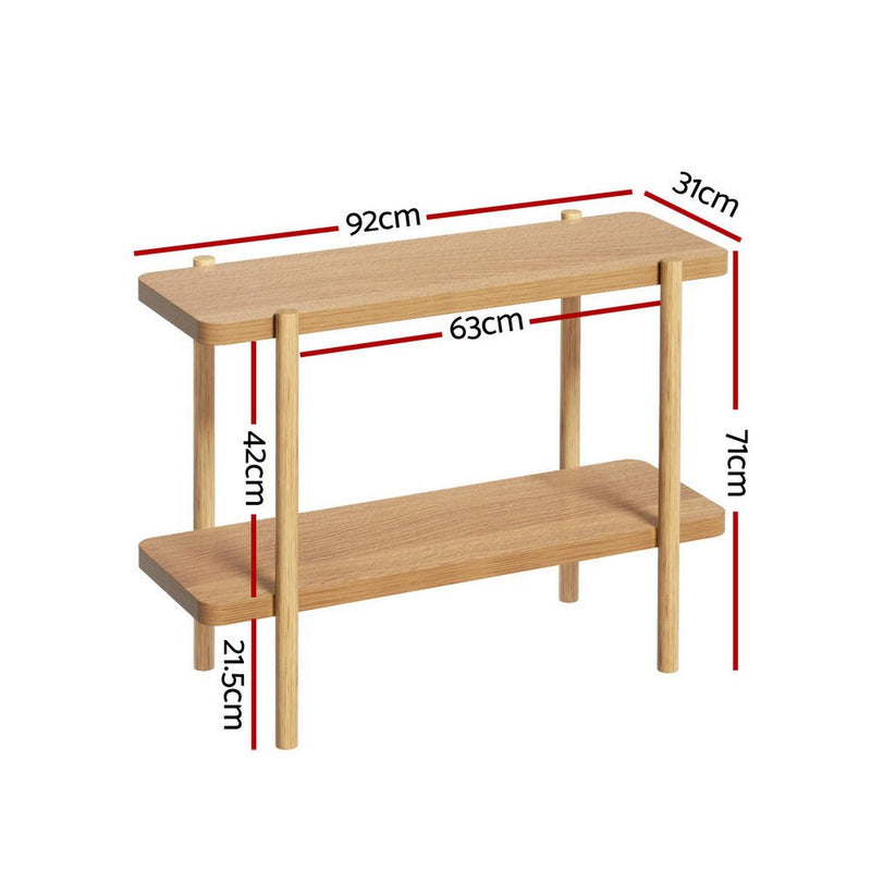 Console Table 92CM 2-tier Pine Sera - Furniture > Living Room - Rivercity House & Home Co. (ABN 18 642 972 209) - Affordable Modern Furniture Australia