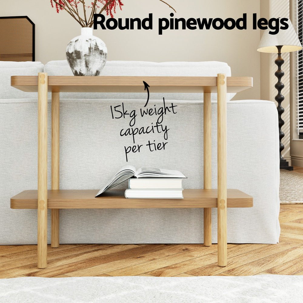 Console Table 92CM 2 - tier Pine Sera - Furniture > Living Room - Rivercity House & Home Co. (ABN 18 642 972 209) - Affordable Modern Furniture Australia