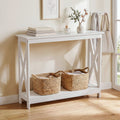 Console Table Entryway Hallway Display 2-Tier Narrow Sofa Table 100CM White