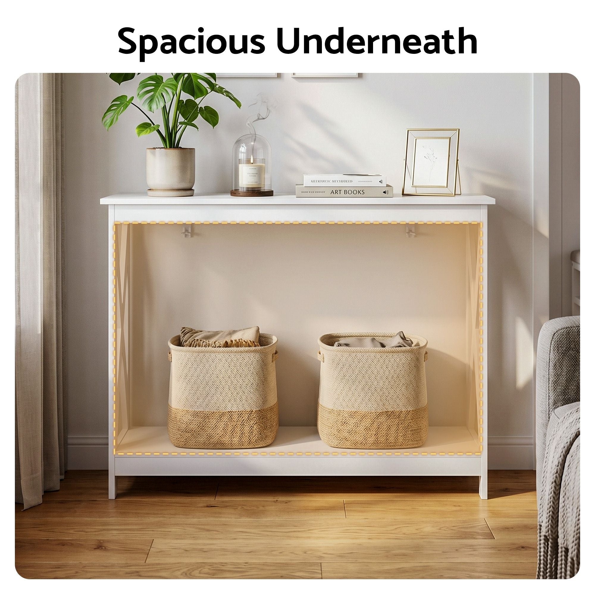 Console Table Entryway Hallway Display 2-Tier Narrow Sofa Table 100CM White - Furniture > Living Room > Side Tables - Rivercity House & Home Co. (ABN 18 642 972 209) - Affordable Modern Furniture Australia