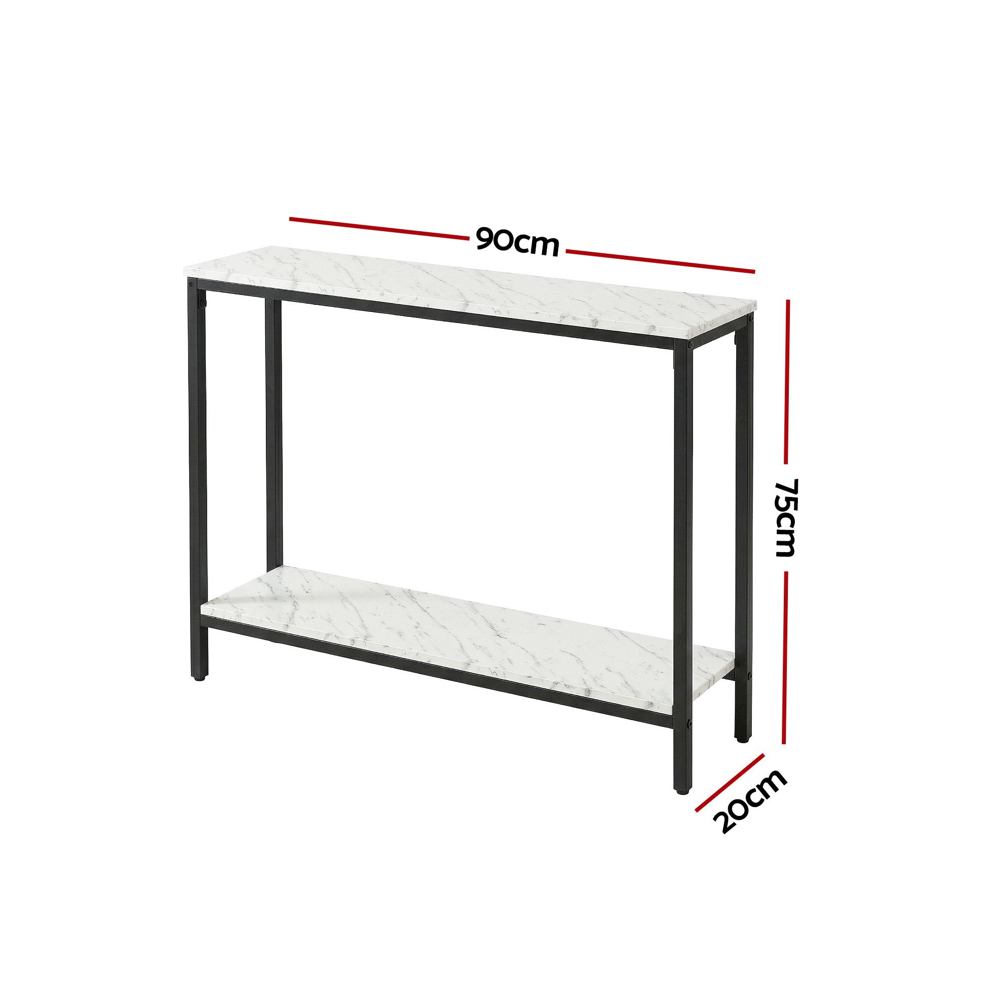 Console Table Entryway Hallway Display Desk Marble Effect White - Furniture > Living Room > Side Tables - Rivercity House & Home Co. (ABN 18 642 972 209) - Affordable Modern Furniture Australia