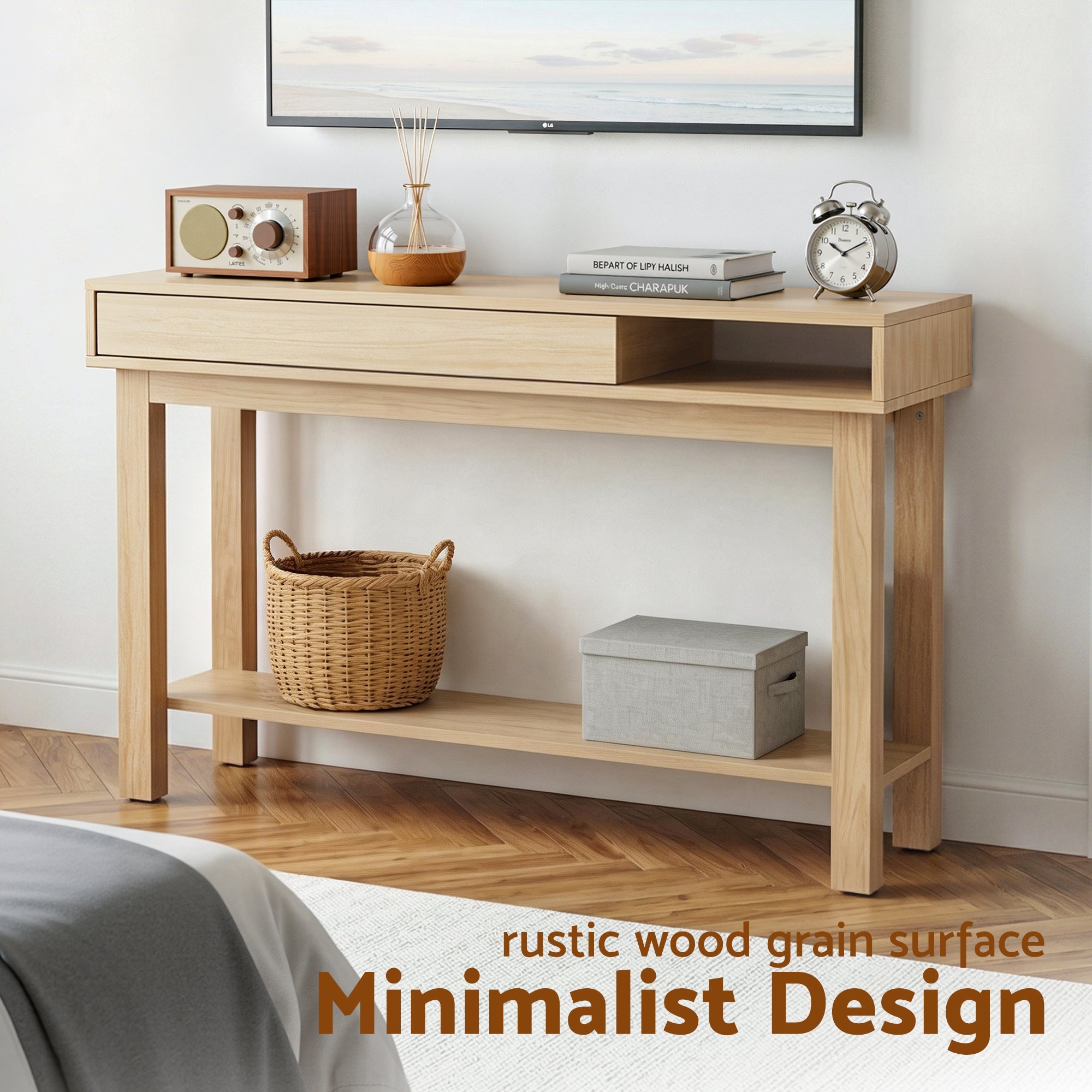 Console Table Entryway Hallway Sofa Side Table Drawer Shelf 100CM Wood - Furniture > Living Room > Side Tables - Rivercity House & Home Co. (ABN 18 642 972 209) - Affordable Modern Furniture Australia