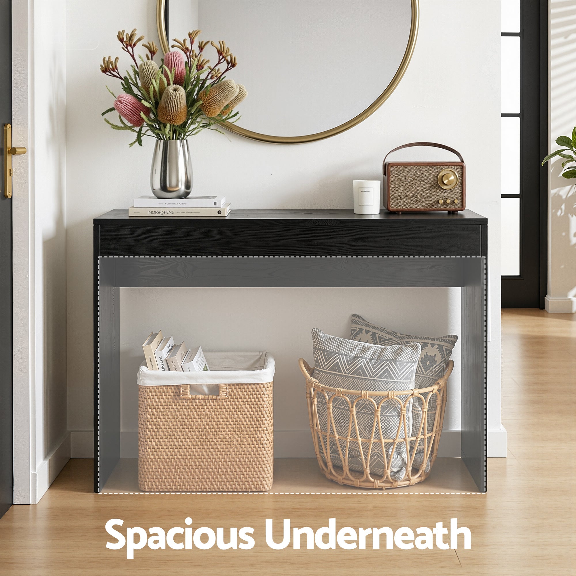 Console Table Hallway Sofa Entryway Entrance 120CM Black - Furniture > Living Room > Side Tables - Rivercity House & Home Co. (ABN 18 642 972 209) - Affordable Modern Furniture Australia