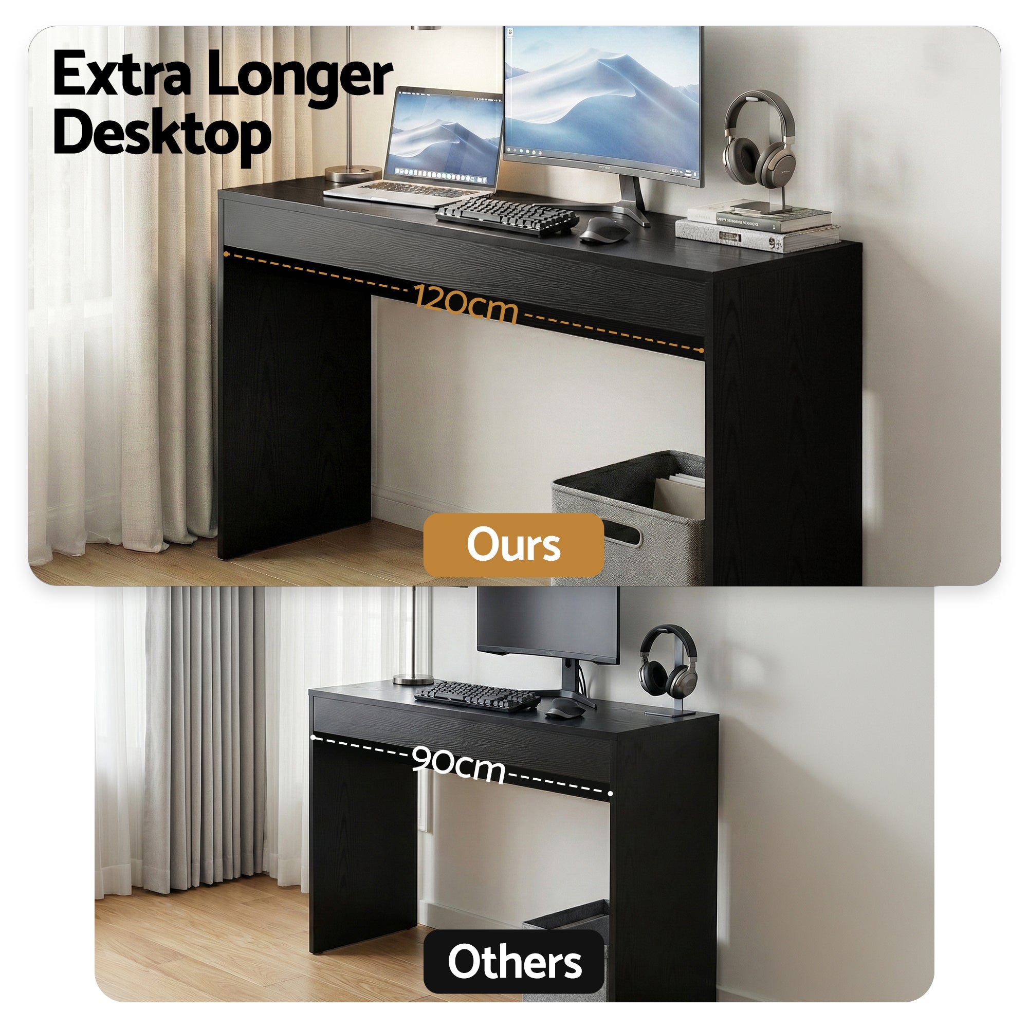 Console Table Hallway Sofa Entryway Entrance 120CM Black - Furniture > Living Room > Side Tables - Rivercity House & Home Co. (ABN 18 642 972 209) - Affordable Modern Furniture Australia