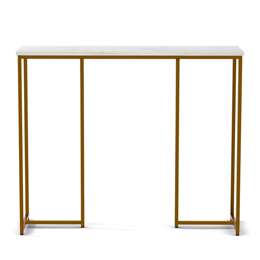Console Table Marble Effect White&Gold - Furniture > Living Room > Side Tables - Rivercity House & Home Co. (ABN 18 642 972 209) - Affordable Modern Furniture Australia