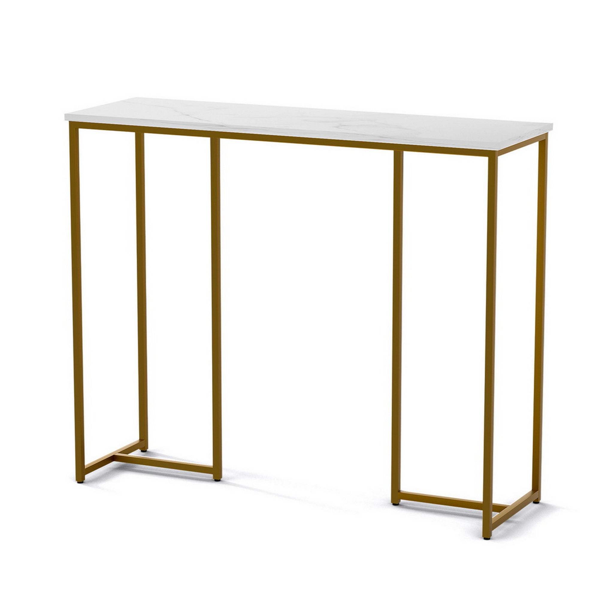 Console Table Marble Effect White&Gold - Furniture > Living Room > Side Tables - Rivercity House & Home Co. (ABN 18 642 972 209) - Affordable Modern Furniture Australia