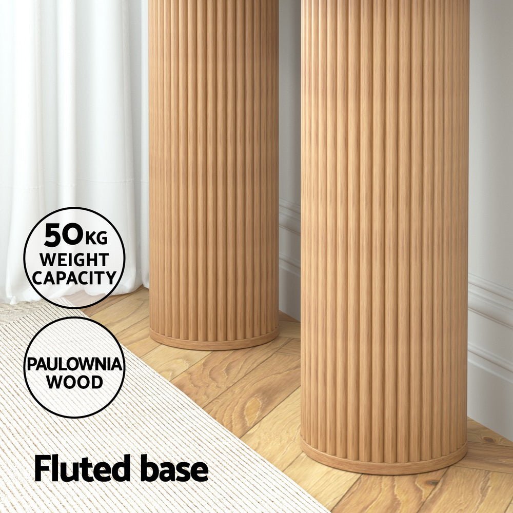 Console Table Oval 115CM Pine Blake - Furniture > Living Room - Rivercity House & Home Co. (ABN 18 642 972 209) - Affordable Modern Furniture Australia