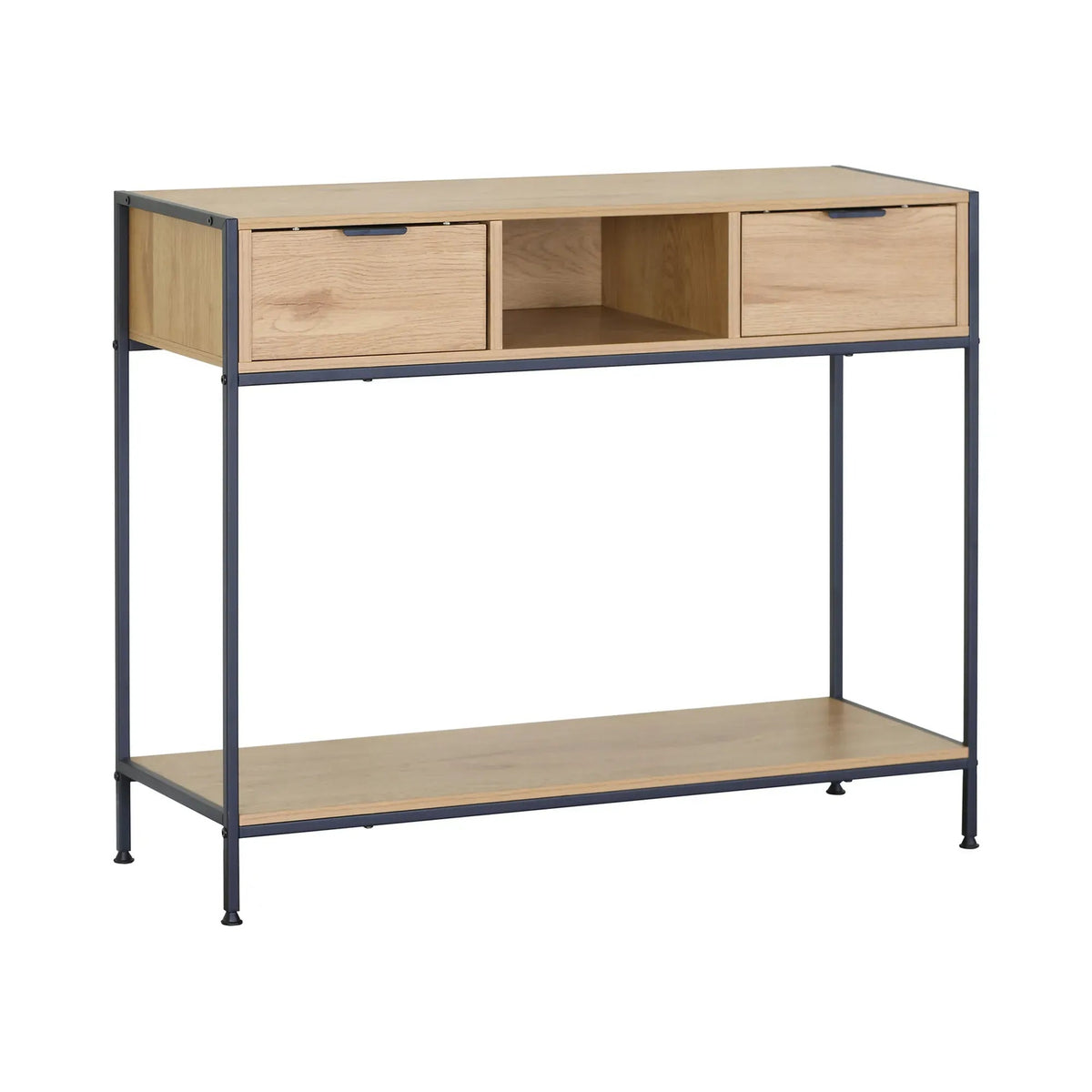 Console Table with 2 Drawers, Open Shelf Rustic Console Cabinet - Brown - Furniture > Dining > Buffets & Sideboards - Rivercity House & Home Co. (ABN 18 642 972 209) - Affordable Modern Furniture Australia
