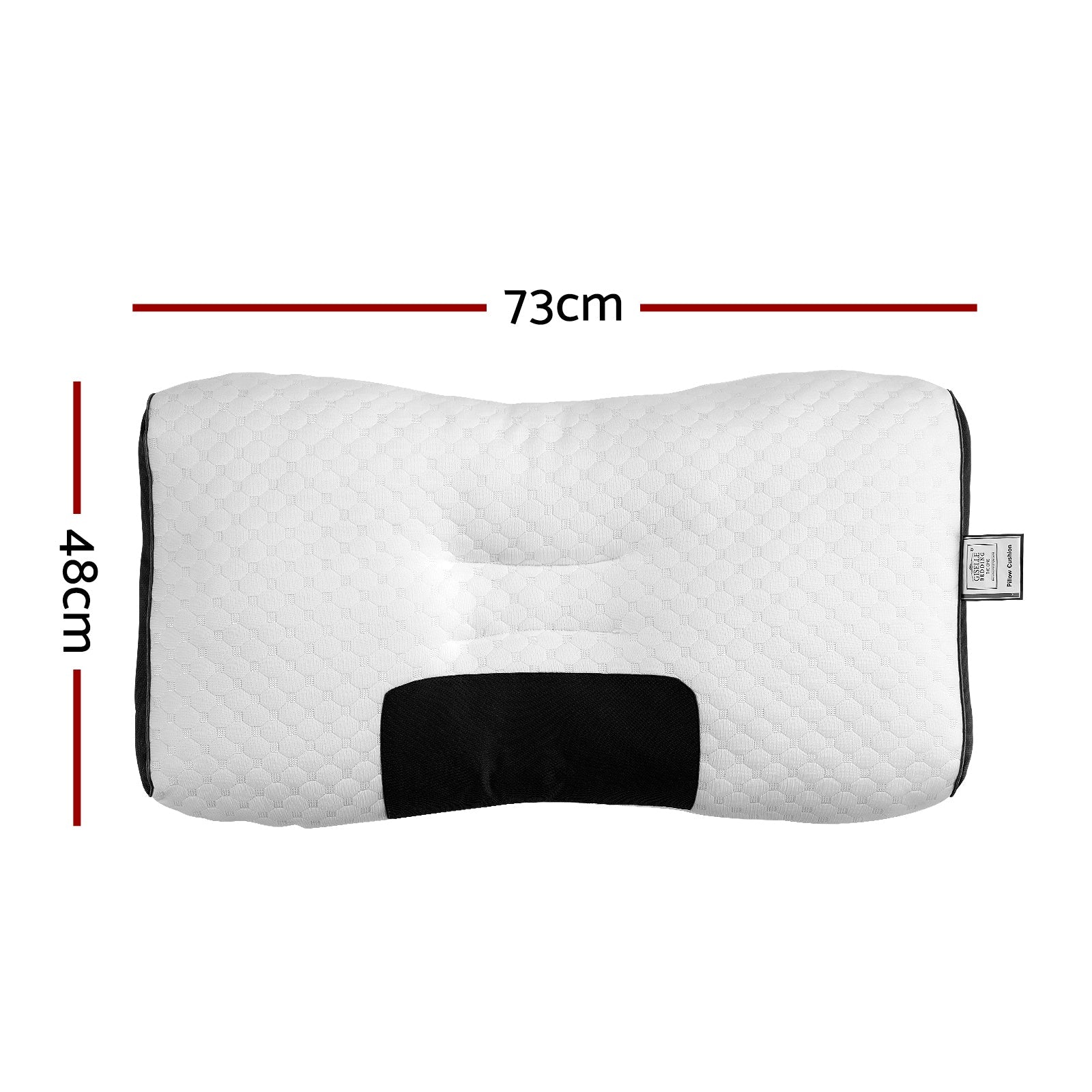 Contour Ergonomic Neck Pillow 48x73CM - Blue & White - Home & Garden > Bedding > Pillows - Rivercity House & Home Co. (ABN 18 642 972 209) - Affordable Modern Furniture Australia