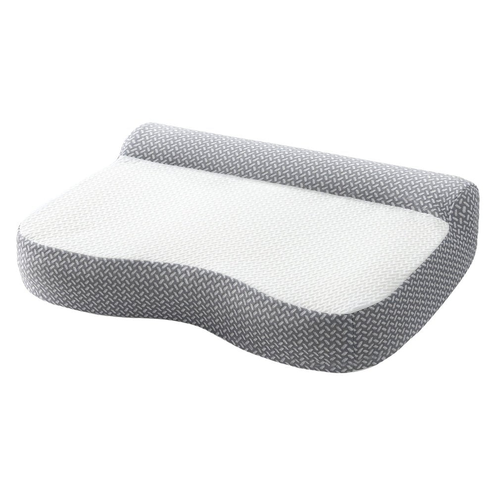 Contour Memory Foam Pillow with Cervical Support and Removable Cover - White and Grey - Home & Garden > Bedding > Pillows - Rivercity House & Home Co. (ABN 18 642 972 209) - Affordable Modern Furniture Australia