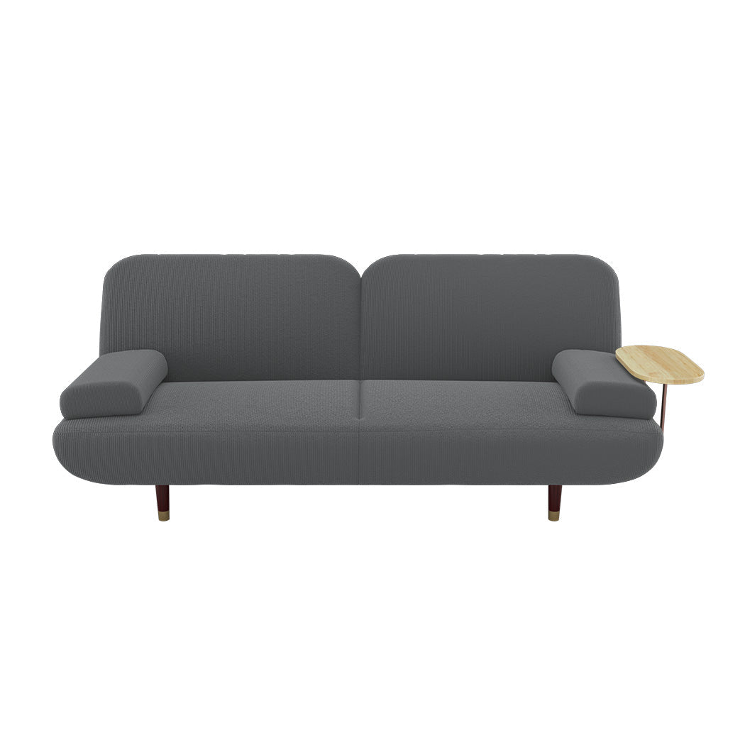 Convertible 3 - Seater Sofabed with USB Charging and Removable Side Table - Grey - Rivercity House & Home Co. (ABN 18 642 972 209) - Affordable Modern Furniture Australia