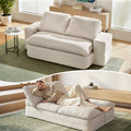Convertible Folding Boneless Sofa Bed 200CM 30D High-Density Foam Corduroy Sleeper Couch - Beign