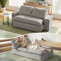Convertible Folding Boneless Sofa Bed 200cm 30D High-Density Foam Corduroy Sleeper Couch Lounger - Grey