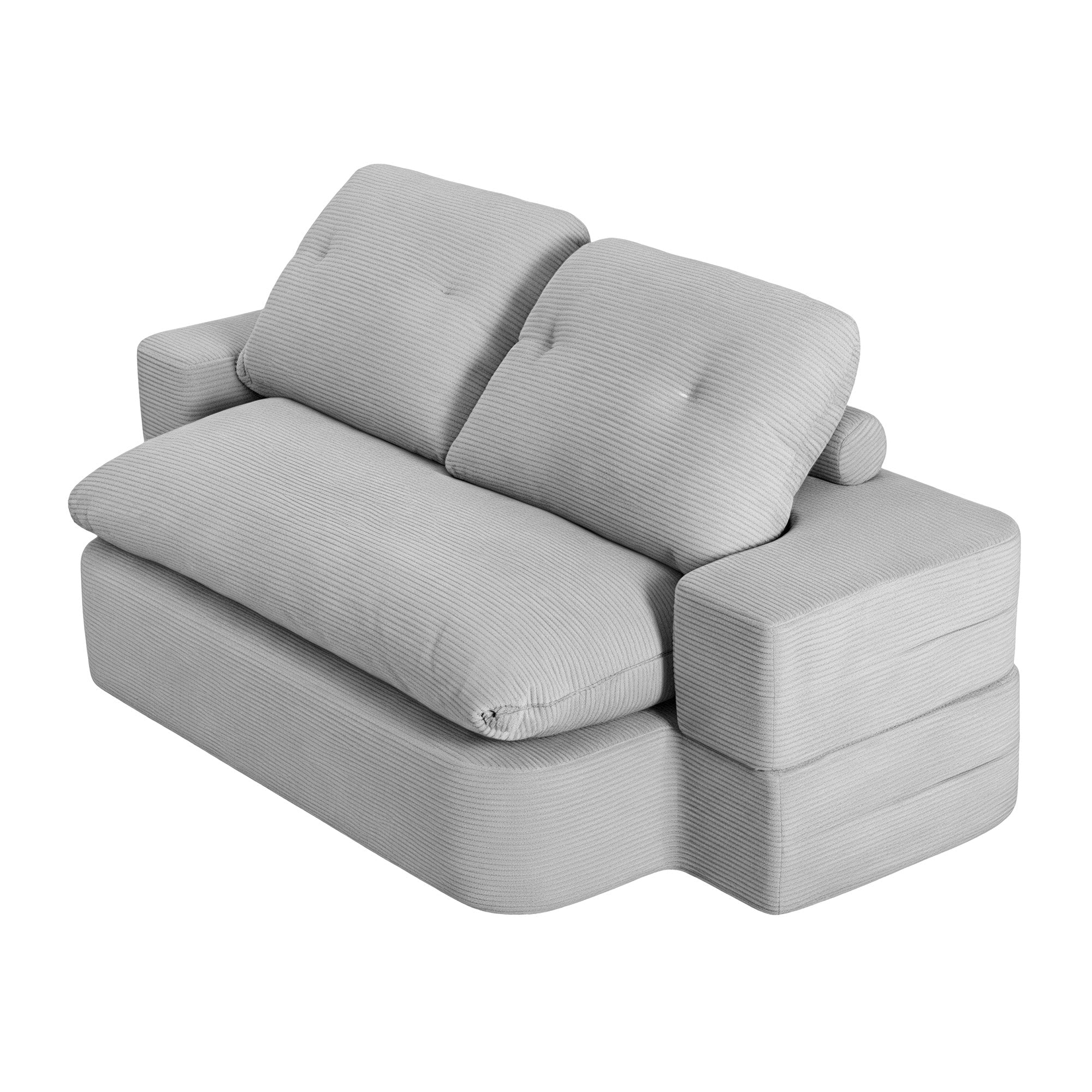 Convertible Folding Sofa Bed 30D High - Density Foam Boneless Couch with Corduroy Sleeper Couch Lounger for Living Room Grey - Furniture > Sofas > Sofas & Sofa Beds - Rivercity House & Home Co. (ABN 18 642 972 209) - Affordable Modern Furniture Australia