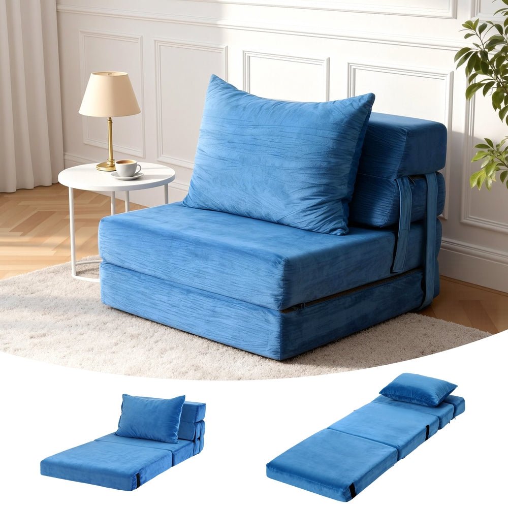 Convertible Folding Sofa Bed Armless Lounger Foam Floor Sofas Futons Couches - Furniture > Sofas > Sofas & Sofa Beds - Rivercity House & Home Co. (ABN 18 642 972 209) - Affordable Modern Furniture Australia