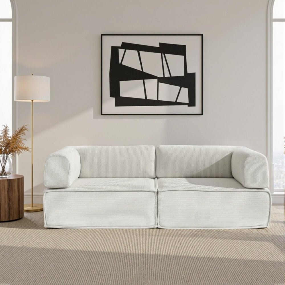 Convertible Folding Sofa Bed Beign - Furniture > Sofas > Sofas & Sofa Beds - Rivercity House & Home Co. (ABN 18 642 972 209) - Affordable Modern Furniture Australia