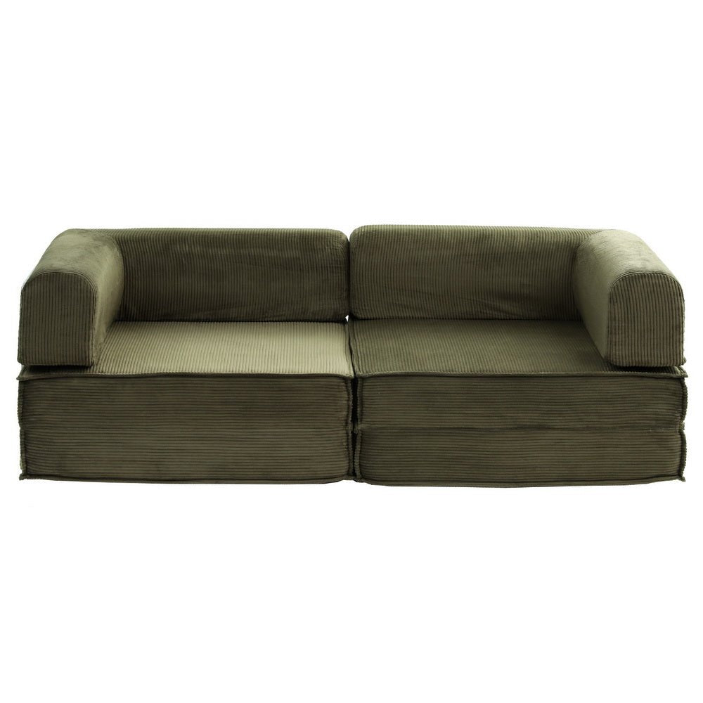 Convertible Folding Sofa Bed Green - Furniture > Sofas > Sofas & Sofa Beds - Rivercity House & Home Co. (ABN 18 642 972 209) - Affordable Modern Furniture Australia