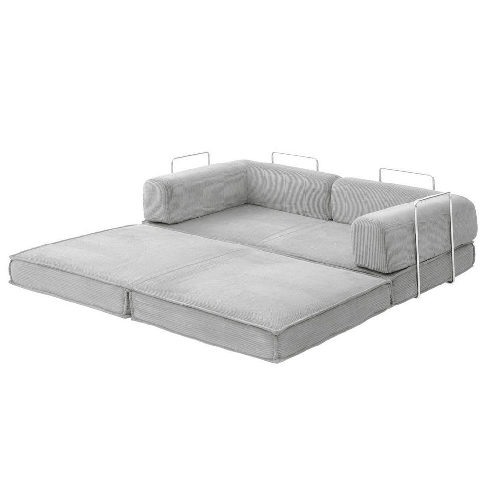 Convertible Folding Sofa Bed Grey - Furniture > Sofas > Sofas & Sofa Beds - Rivercity House & Home Co. (ABN 18 642 972 209) - Affordable Modern Furniture Australia