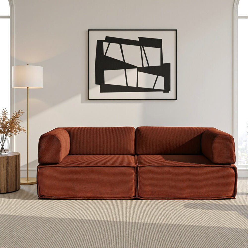 Convertible Folding Sofa Bed Orange - Furniture > Sofas > Sofas & Sofa Beds - Rivercity House & Home Co. (ABN 18 642 972 209) - Affordable Modern Furniture Australia