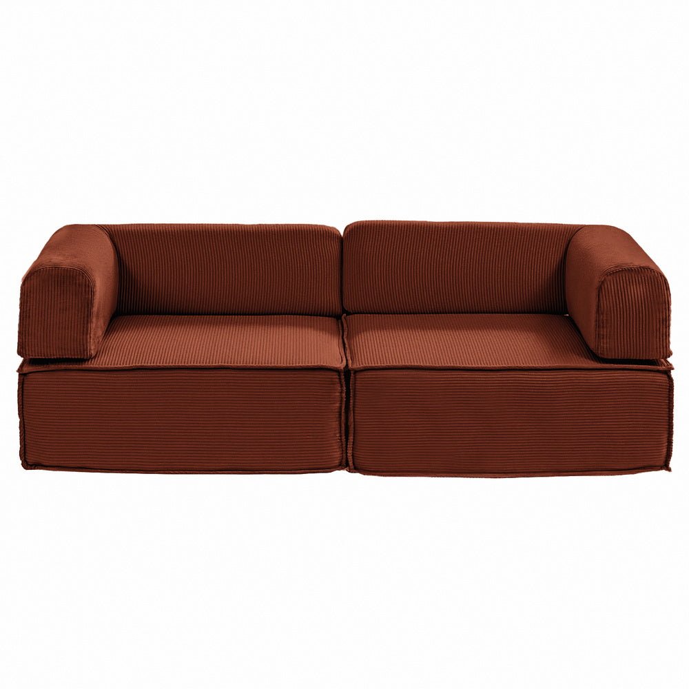 Convertible Folding Sofa Bed Orange - Furniture > Sofas > Sofas & Sofa Beds - Rivercity House & Home Co. (ABN 18 642 972 209) - Affordable Modern Furniture Australia