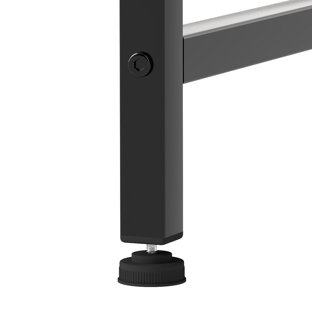 Convertible L - Shaped Computer Desk with LED and Charging Ports - Black - Rivercity House & Home Co. (ABN 18 642 972 209) - Affordable Modern Furniture Australia