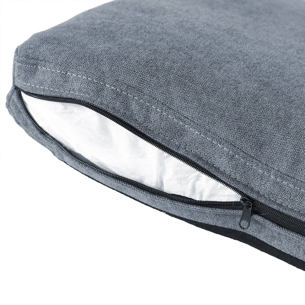 Convertible L - Shaped Sectional Sofa with Ottoman Chaise - Dark Grey - Rivercity House & Home Co. (ABN 18 642 972 209) - Affordable Modern Furniture Australia