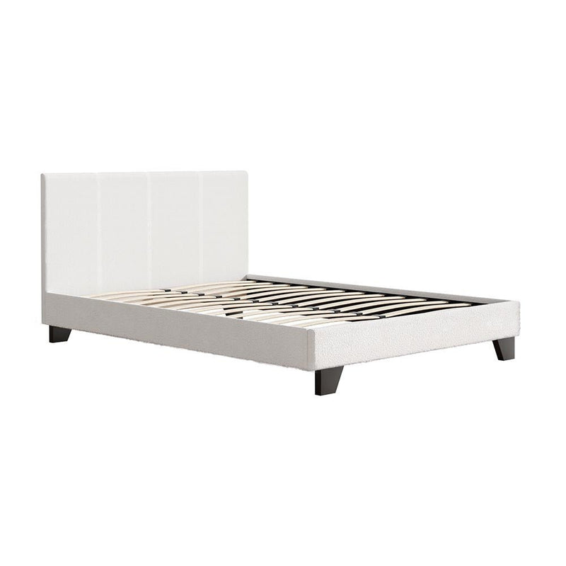 Coogee Double Bed Frame Cuddly White Bouclé - Furniture > Bedroom - Rivercity House & Home Co. (ABN 18 642 972 209) - Affordable Modern Furniture Australia