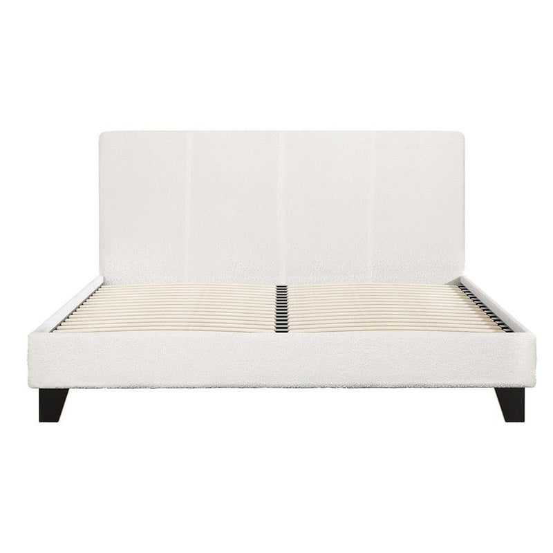 Coogee Double Bed Frame Cuddly White Bouclé - Furniture > Bedroom - Rivercity House & Home Co. (ABN 18 642 972 209) - Affordable Modern Furniture Australia