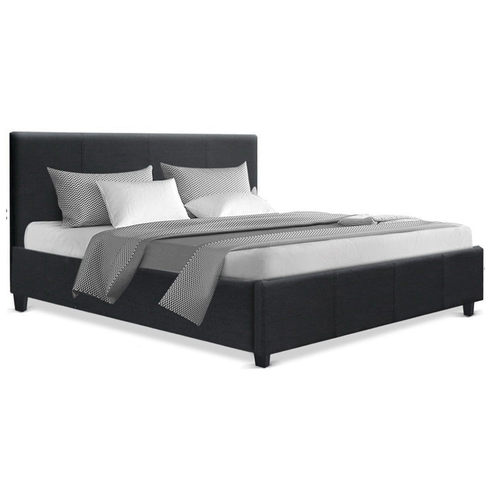 Coogee Queen Bed Base Charcoal - Rivercity House & Home Co. (ABN 18 642 972 209) - Affordable Modern Furniture Australia