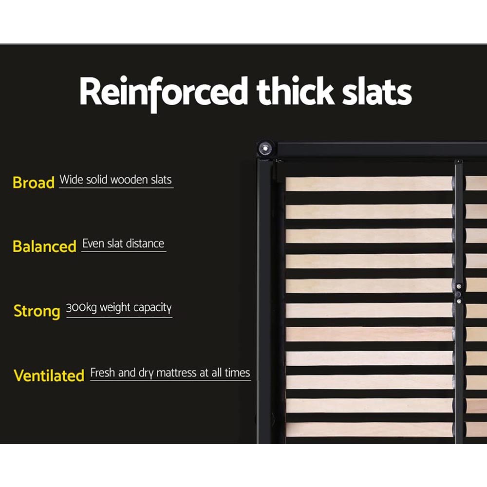 Coogee Queen Bed Base Charcoal - Rivercity House & Home Co. (ABN 18 642 972 209) - Affordable Modern Furniture Australia