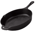 30 CM Cast Iron Frying Pan Preseasoned Cookware - Black