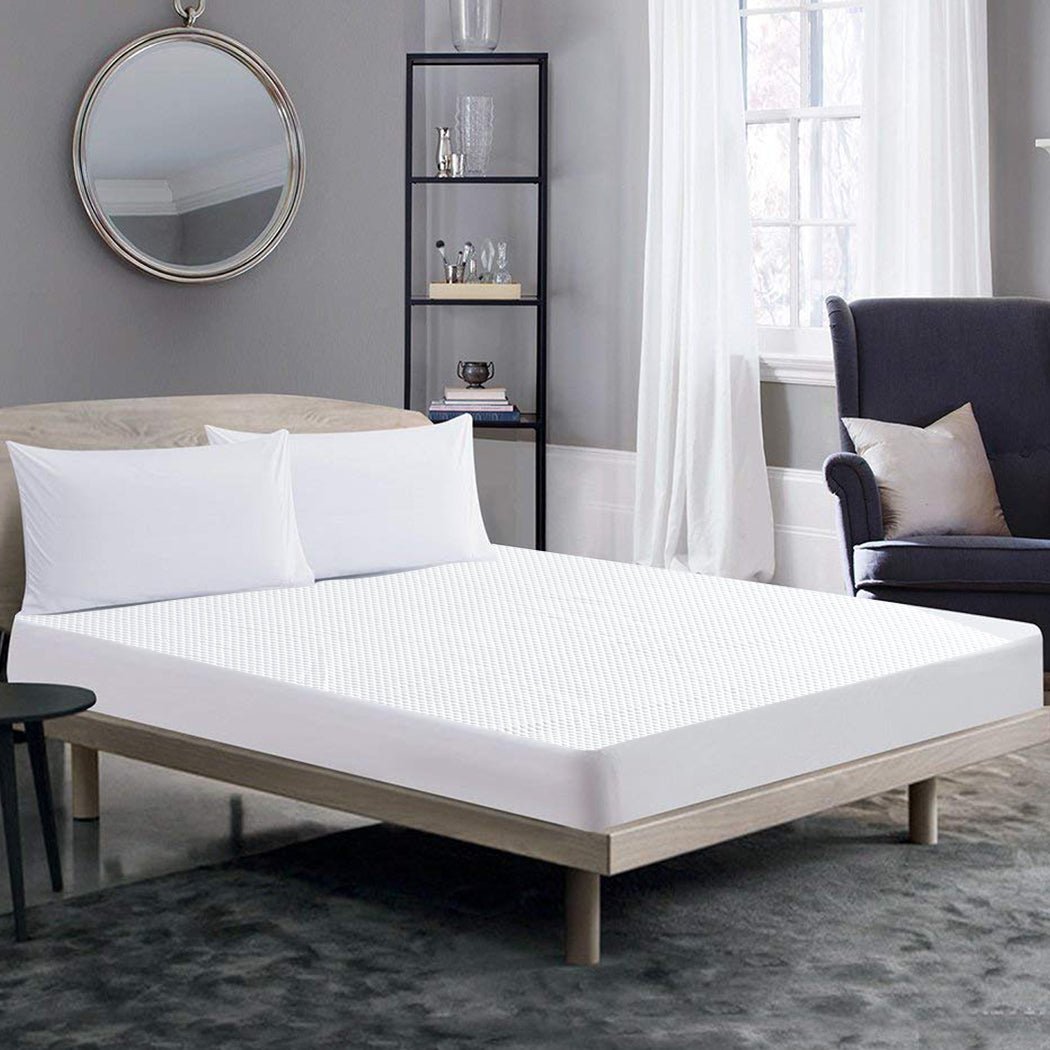 Cool Comfort Double Mattress Protector Topper with Waterproof PU Coating - White - Rivercity House & Home Co. (ABN 18 642 972 209) - Affordable Modern Furniture Australia