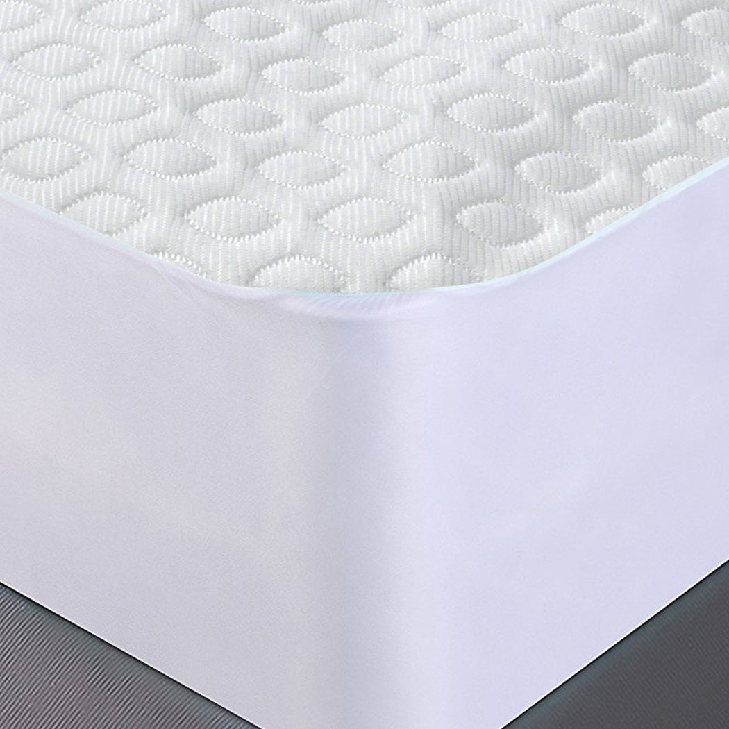 Cool Comfort Single Mattress Protector Topper with Waterproof PU Coating - White - Rivercity House & Home Co. (ABN 18 642 972 209) - Affordable Modern Furniture Australia