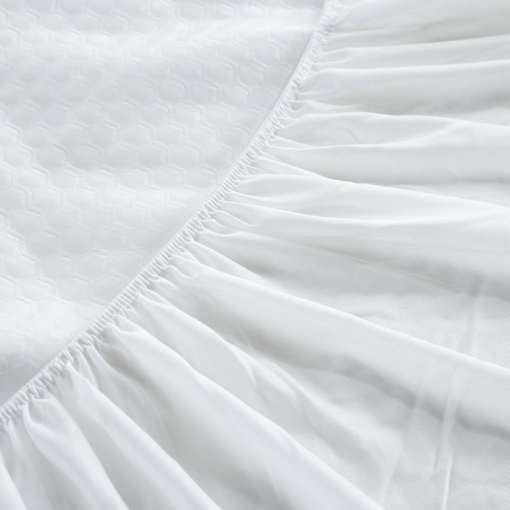 Cool Comfort Single Mattress Protector Topper with Waterproof PU Coating - White - Rivercity House & Home Co. (ABN 18 642 972 209) - Affordable Modern Furniture Australia