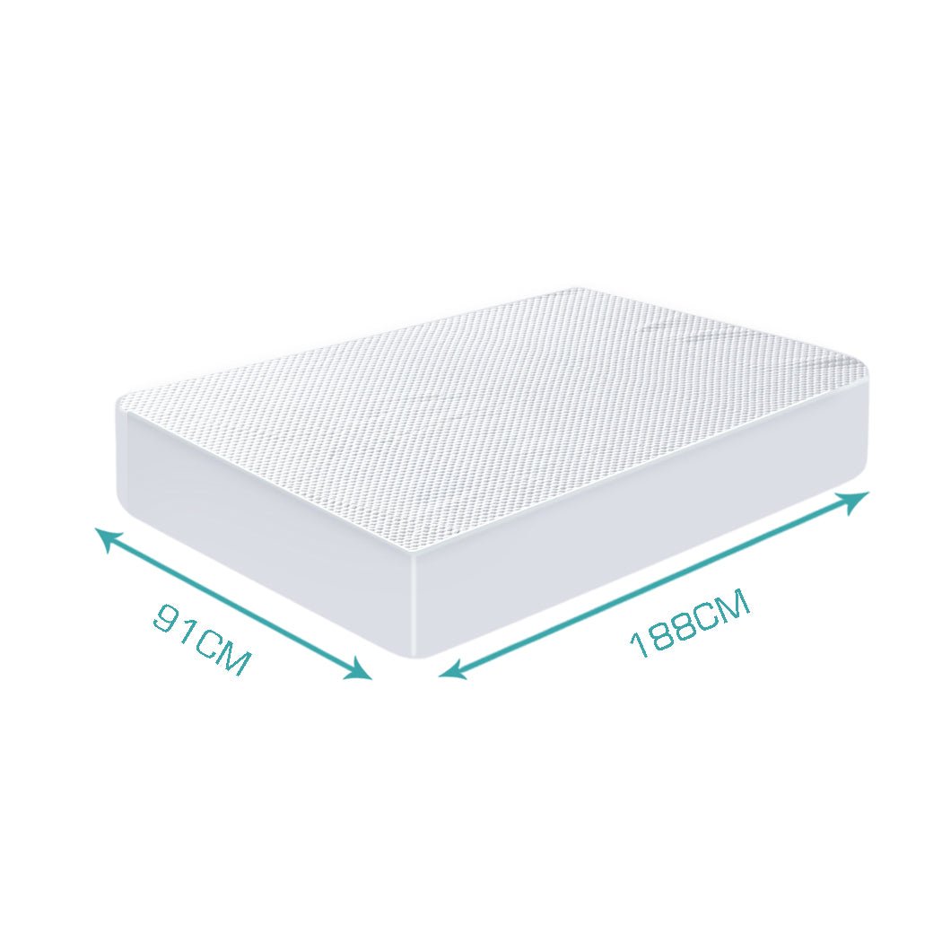 Cool Comfort Single Mattress Protector Topper with Waterproof PU Coating - White - Rivercity House & Home Co. (ABN 18 642 972 209) - Affordable Modern Furniture Australia