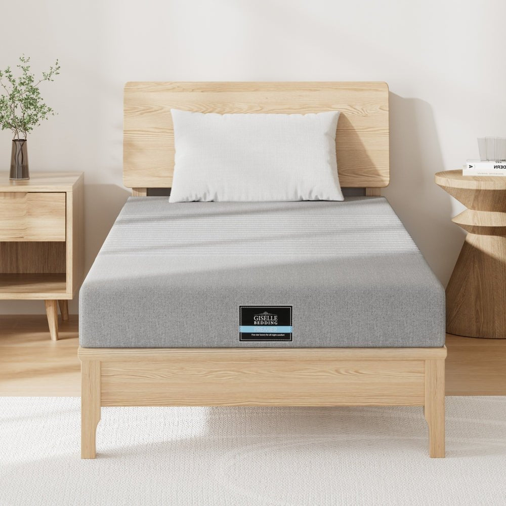 Cool Gel Memory Foam Mattress Charcoal 7 - Zone Washable Bamboo Cover 15cm King Single - Furniture > Mattresses > King Single Mattress - Rivercity House & Home Co. (ABN 18 642 972 209) - Affordable Modern Furniture Australia