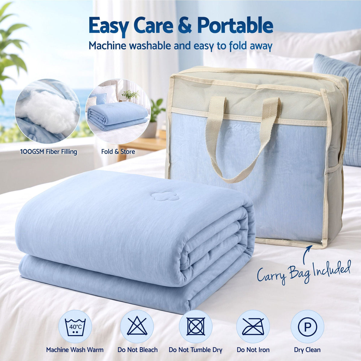 Cooling Blanket Queen Size 210cm x 210cm Double Sided Summer Quilt - Home & Garden > Bedding > Blankets & Throws - Rivercity House & Home Co. (ABN 18 642 972 209) - Affordable Modern Furniture Australia
