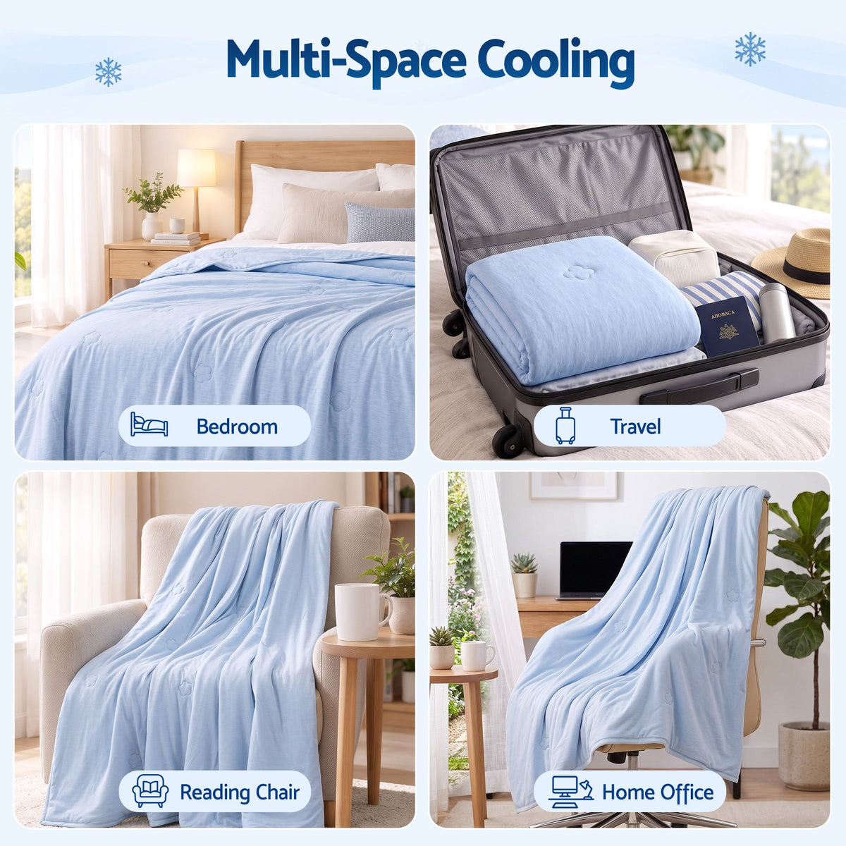 Cooling Blanket Queen Size 210cm x 210cm Double Sided Summer Quilt - Home & Garden > Bedding > Blankets & Throws - Rivercity House & Home Co. (ABN 18 642 972 209) - Affordable Modern Furniture Australia