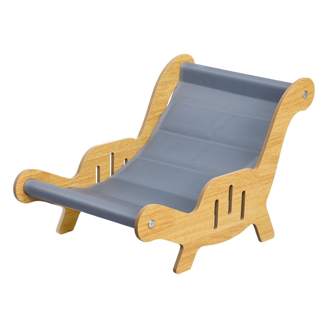 Cooling Cat Bed with Gel Sofa Lounger Elevated Indoor Chair - Light Wood & Grey - Rivercity House & Home Co. (ABN 18 642 972 209) - Affordable Modern Furniture Australia