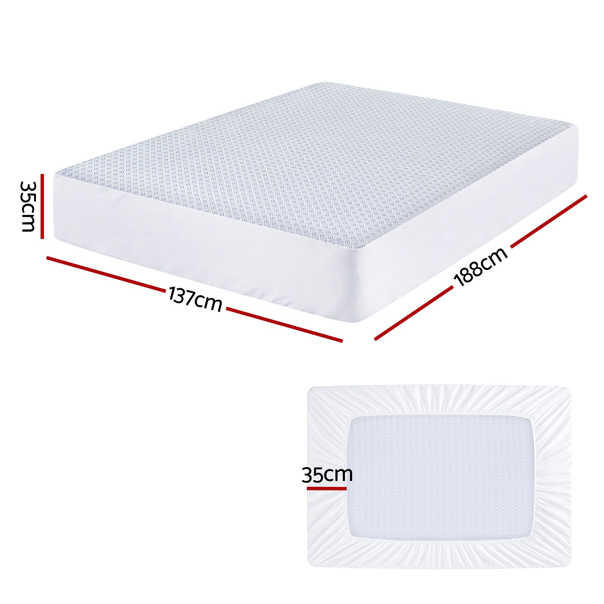 Cooling Mattress Protector Waterproof Deep Pocket Fitted Cover Double - Home & Garden > Bedding > Mattress Protectors - Rivercity House & Home Co. (ABN 18 642 972 209) - Affordable Modern Furniture Australia