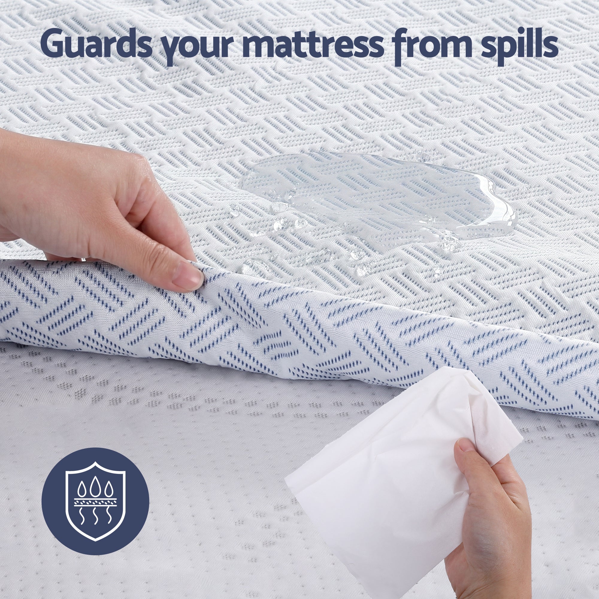 Cooling Mattress Protector Waterproof Deep Pocket Fitted Cover King Single - Home & Garden > Bedding > Mattress Protectors - Rivercity House & Home Co. (ABN 18 642 972 209) - Affordable Modern Furniture Australia