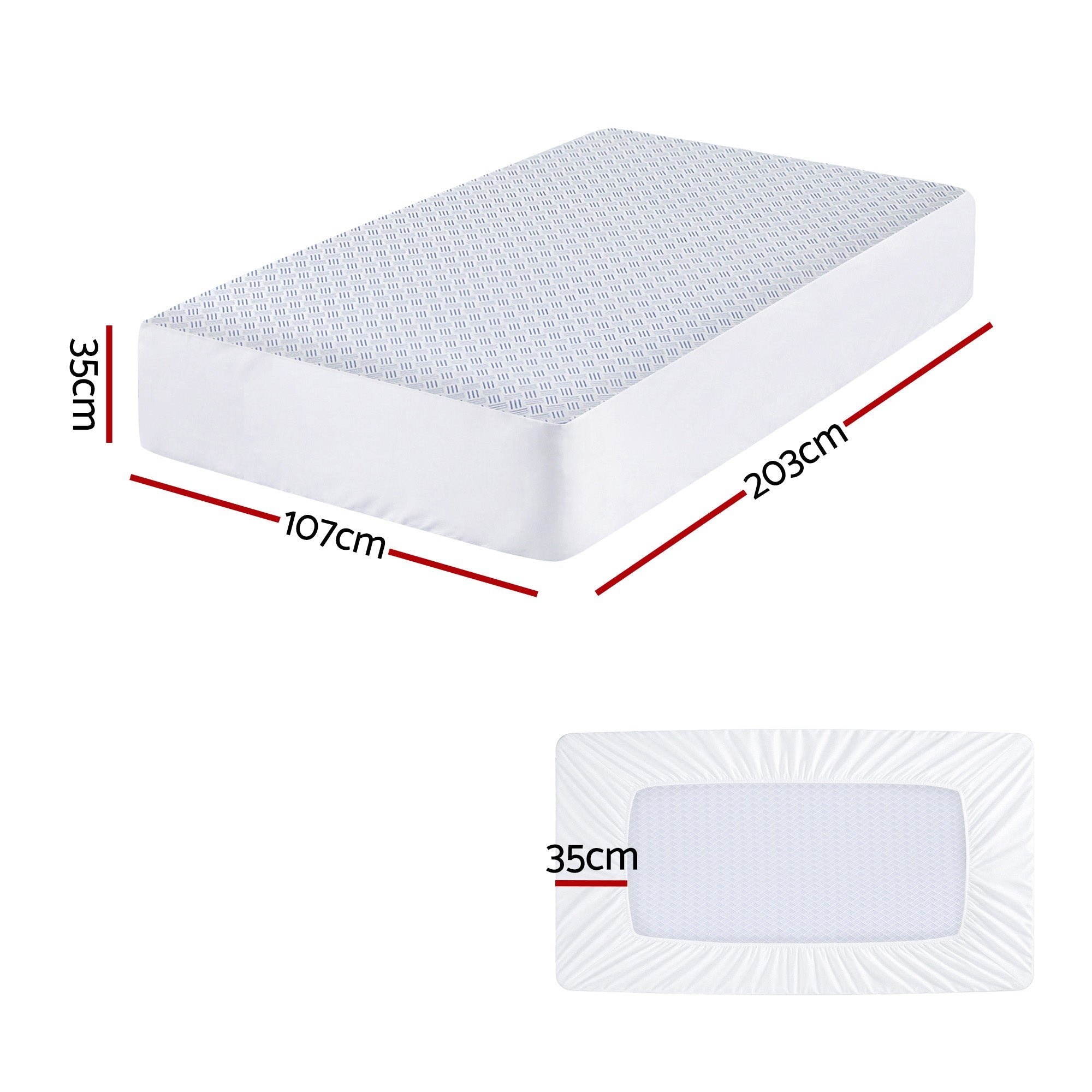 Cooling Mattress Protector Waterproof Deep Pocket Fitted Cover King Single - Home & Garden > Bedding > Mattress Protectors - Rivercity House & Home Co. (ABN 18 642 972 209) - Affordable Modern Furniture Australia