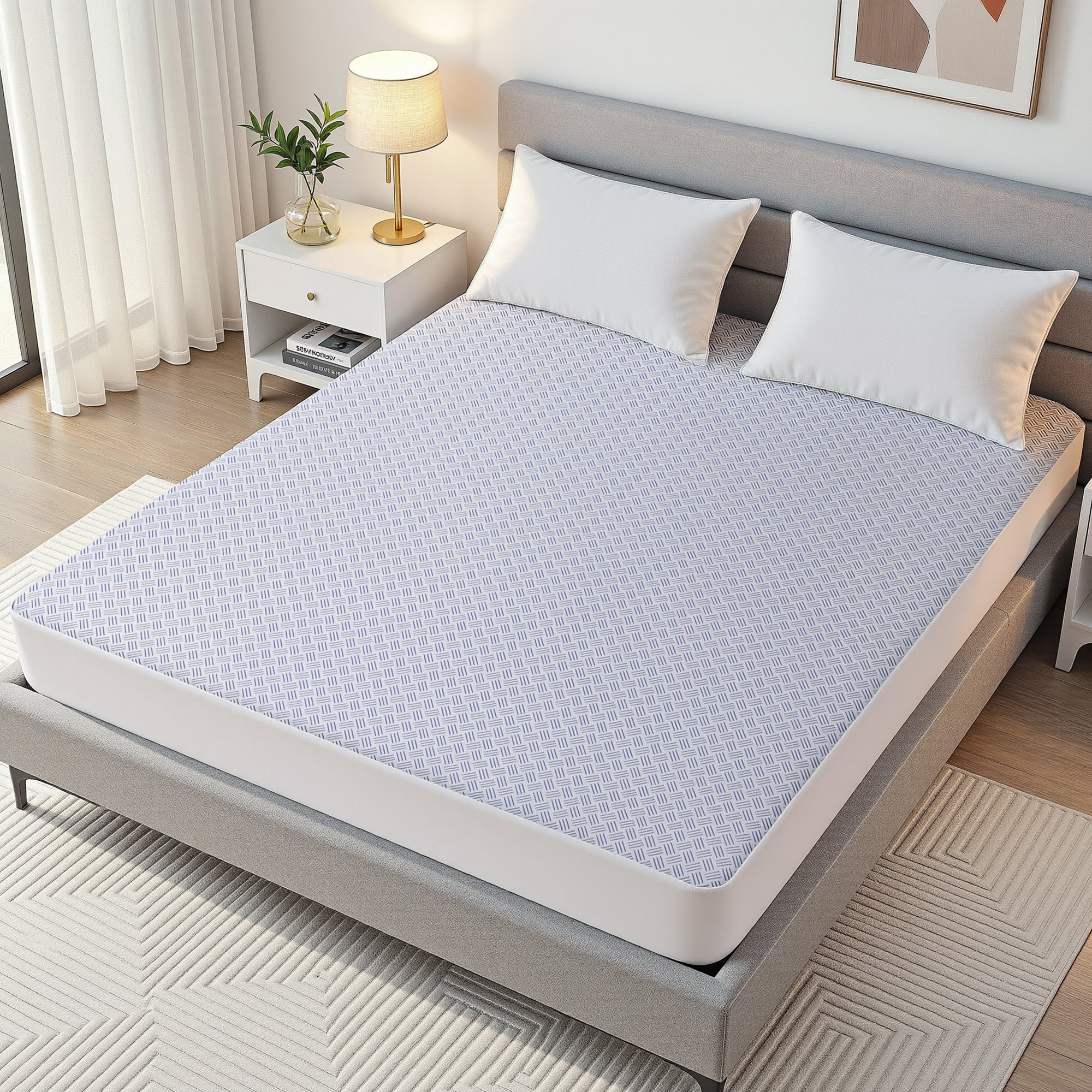 Cooling Mattress Protector Waterproof Deep Pocket Fitted Cover Queen - Home & Garden > Bedding > Mattress Protectors - Rivercity House & Home Co. (ABN 18 642 972 209) - Affordable Modern Furniture Australia