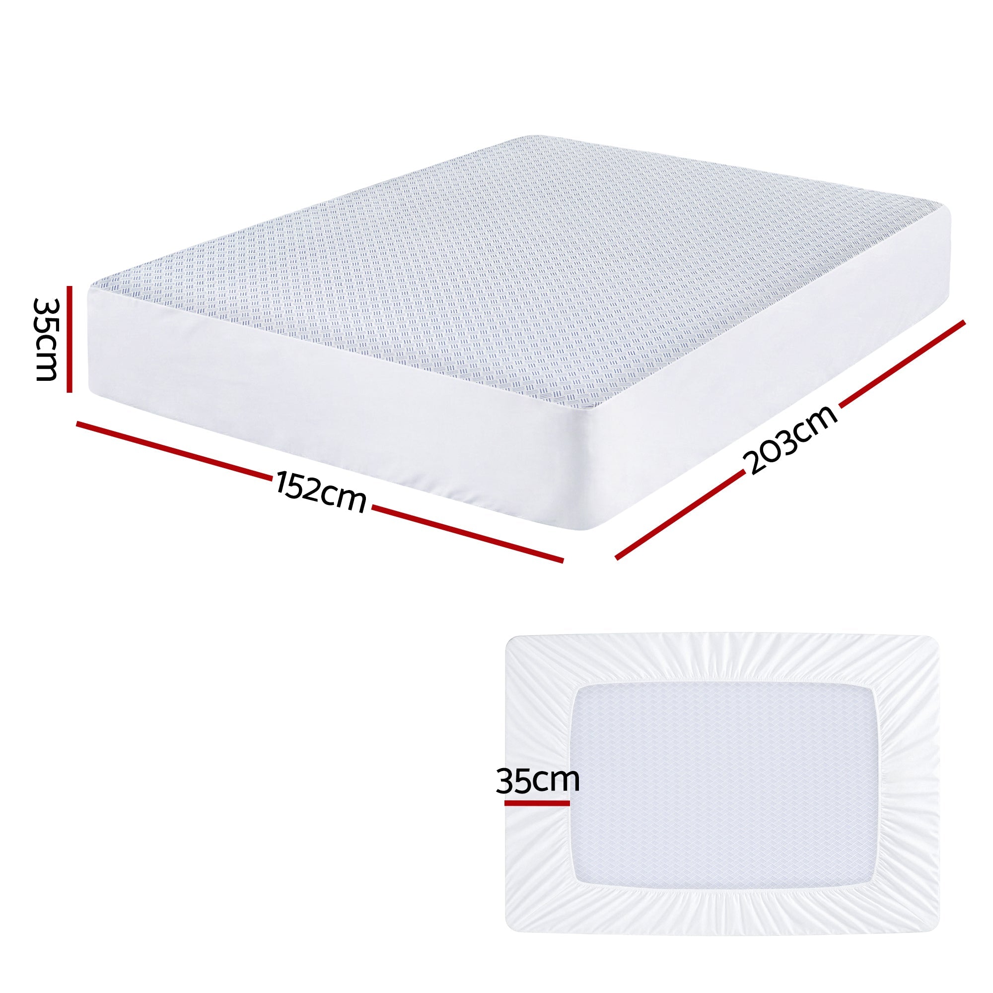 Cooling Mattress Protector Waterproof Deep Pocket Fitted Cover Queen - Home & Garden > Bedding > Mattress Protectors - Rivercity House & Home Co. (ABN 18 642 972 209) - Affordable Modern Furniture Australia