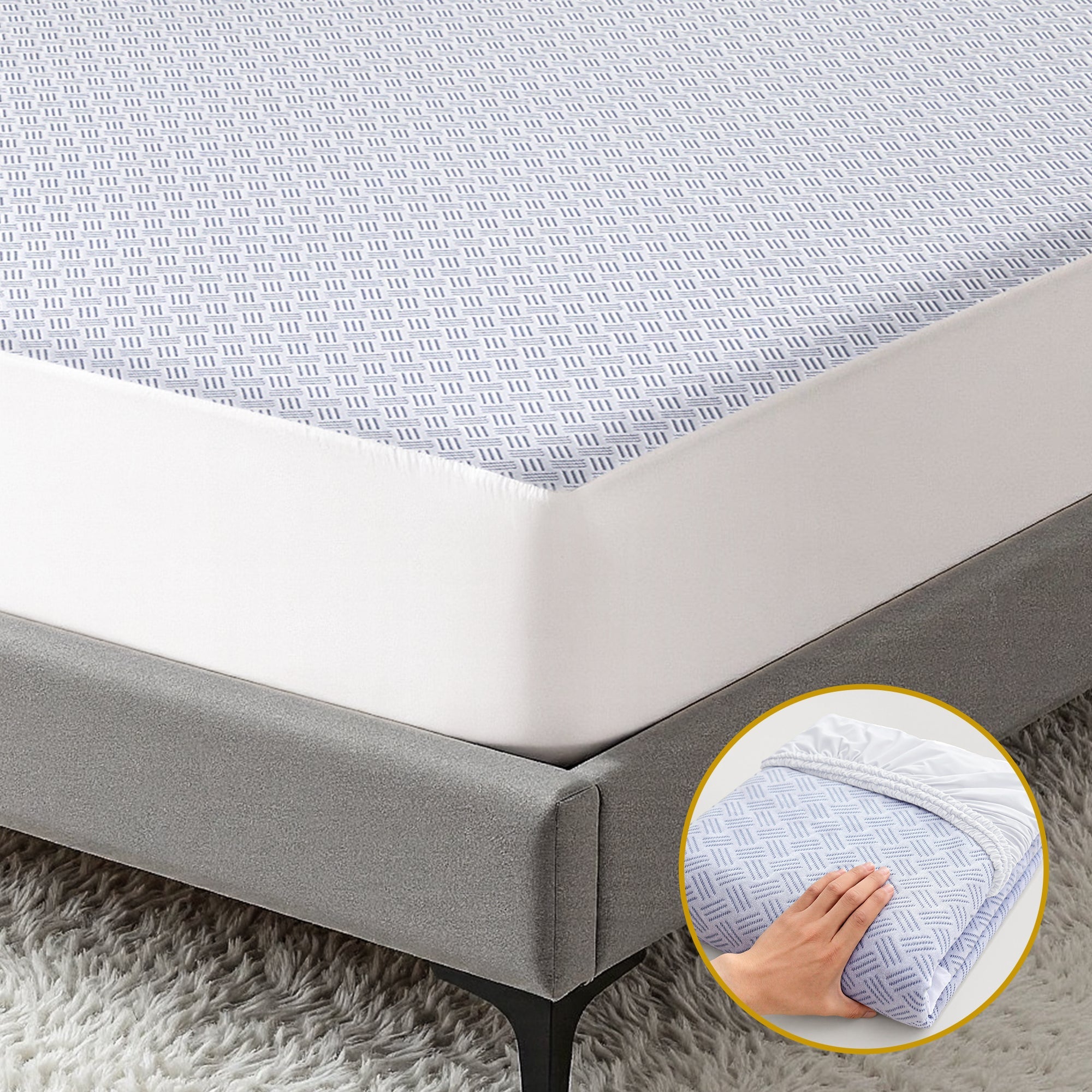 Cooling Mattress Protector Waterproof Deep Pocket Fitted Cover Single - Home & Garden > Bedding > Mattress Protectors - Rivercity House & Home Co. (ABN 18 642 972 209) - Affordable Modern Furniture Australia