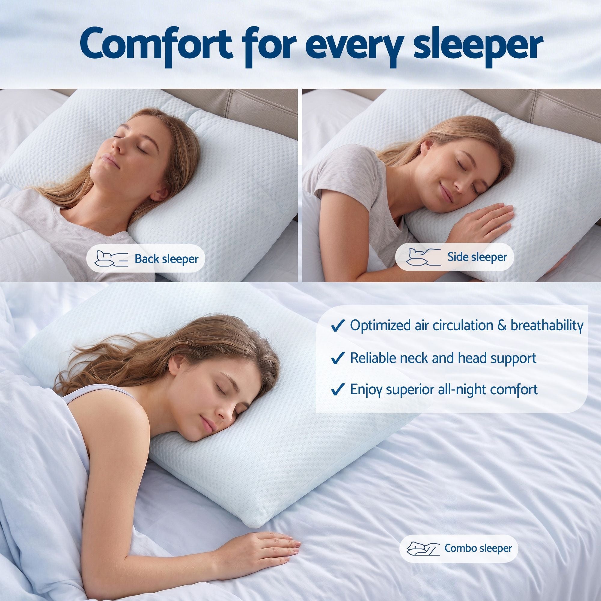 Cooling Memory Foam Pillow Pillows 1 Pack, Anti-Flattening Bed Pillows for Hot Sleepers, Adjustable Shredded Gel Side Sleeper Pillow for Neck Support, Washable Cover, 72x50x15cm - Home & Garden > Bedding > Pillows - Rivercity House & Home Co. (ABN 18 642 972 209) - Affordable Modern Furniture Australia